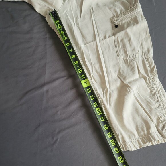 WindRiver Capri Pants Womens 10 Cream Brown Outdoor Cargo Pockets Stretch Hiking - Picture 3 of 12